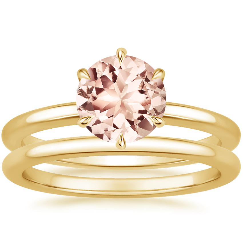 18KY Morganite Esme Bridal Set, top view