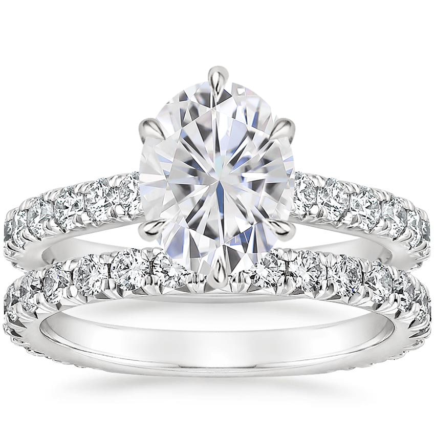 18KW Moissanite Luxe Sienna Diamond Bridal Set (1 1/8 ct. tw.), top view