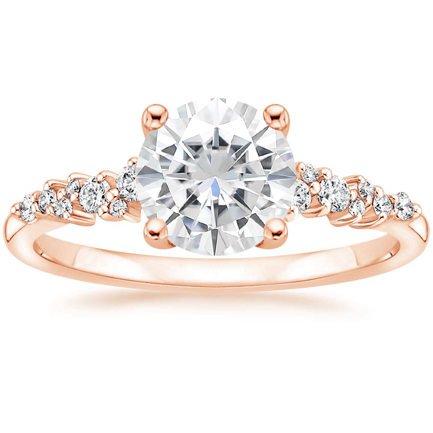 Rose Gold Moissanite Aurora Diamond Ring