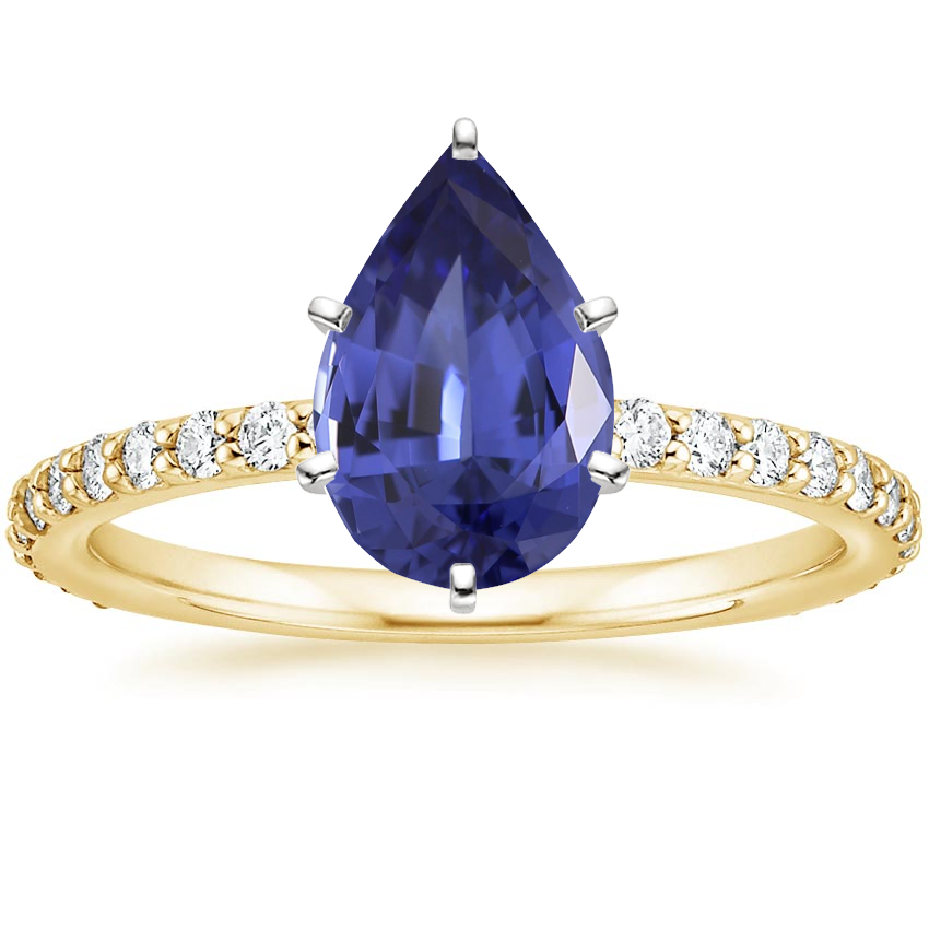 18K Yellow Gold Petite Shared Prong Three-Quarter Coverage Diamond Ring (1/3 ct. tw.), large top view