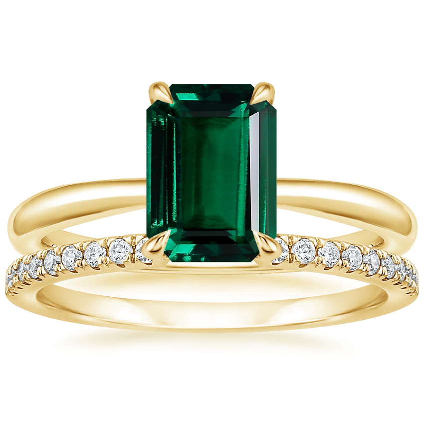 18K Yellow Gold Freesia Ring with Sia Diamond Open Ring