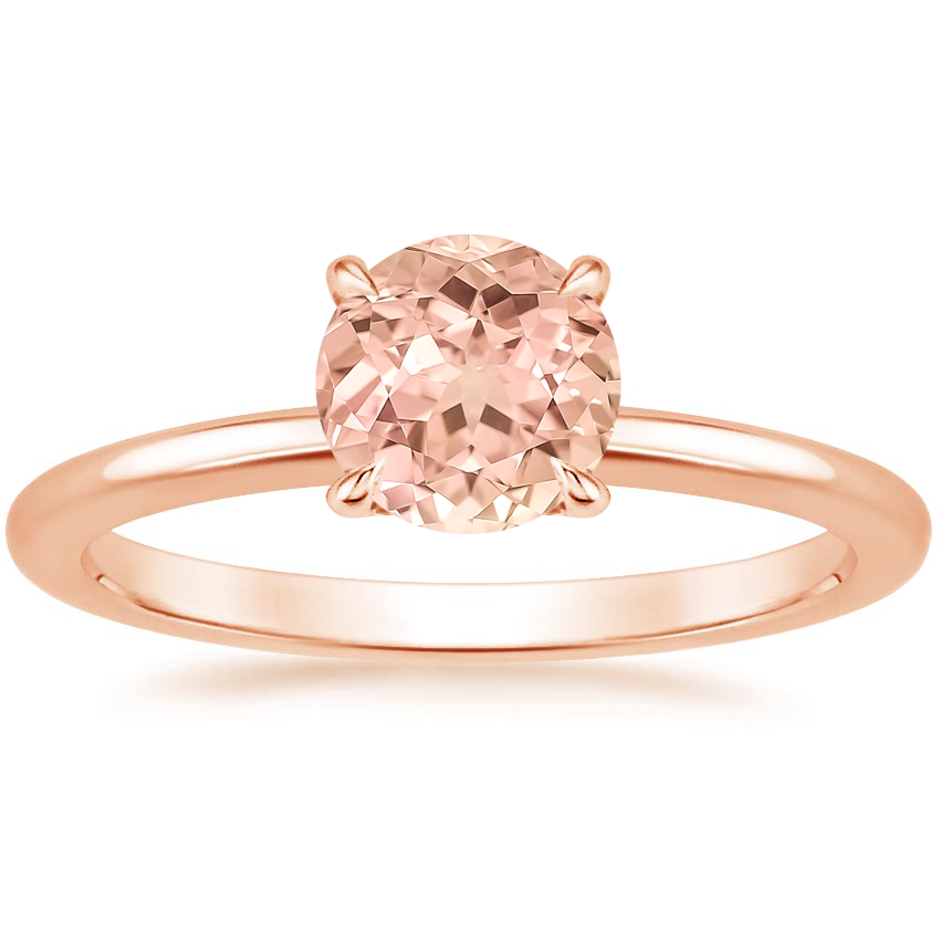 14K Rose Gold Petal 1.5mm Diamond Ring, large top view
