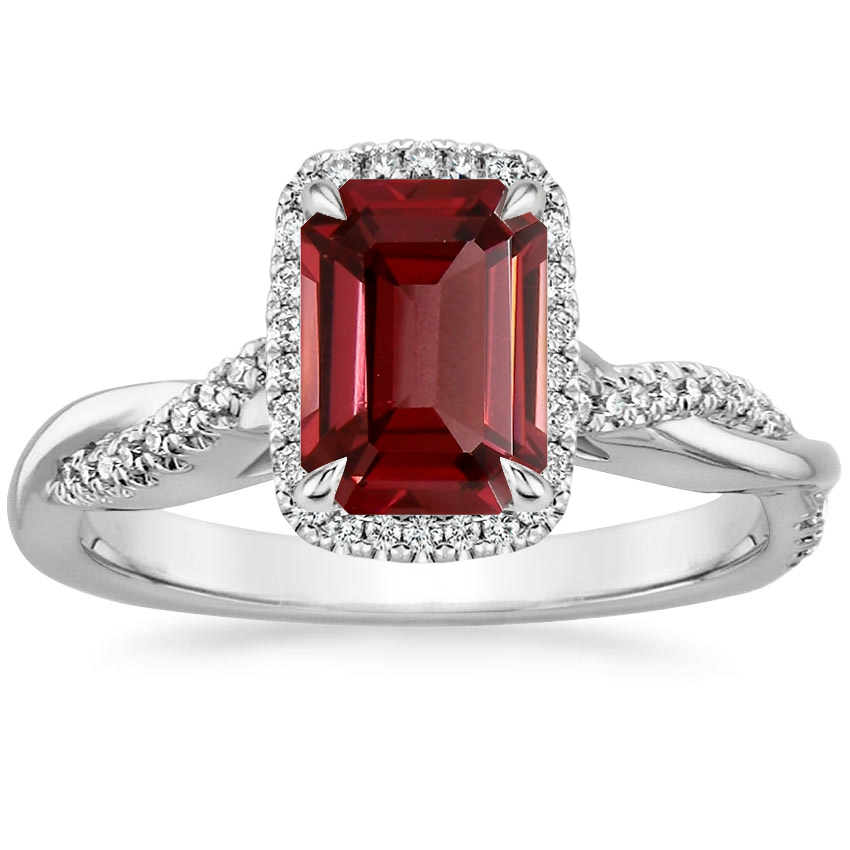 18K White Gold Petite Twisted Vine Halo Diamond Ring (1/4 ct. tw.), large top view