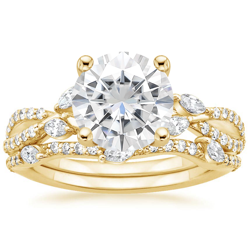18KY Moissanite Luxe Willow Bridal Set (1/2 ct. tw.), top view