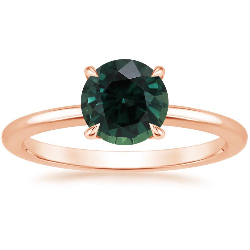14K Rose Gold Secret Halo 1.5mm Diamond Ring, large top view