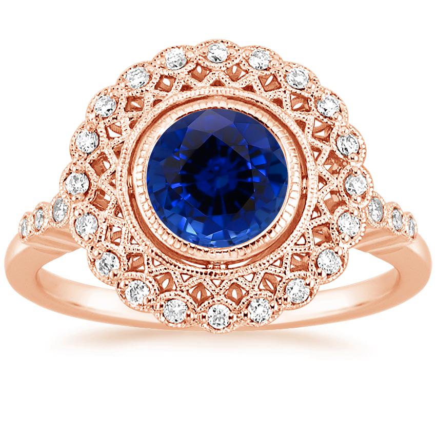 Rose Gold Sapphire Alvadora Diamond Ring