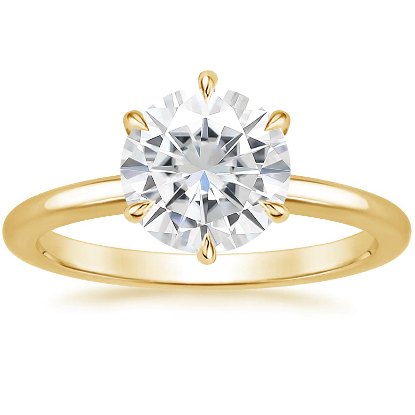 Moissanite Esme Solitaire Ring in 18K Yellow Gold