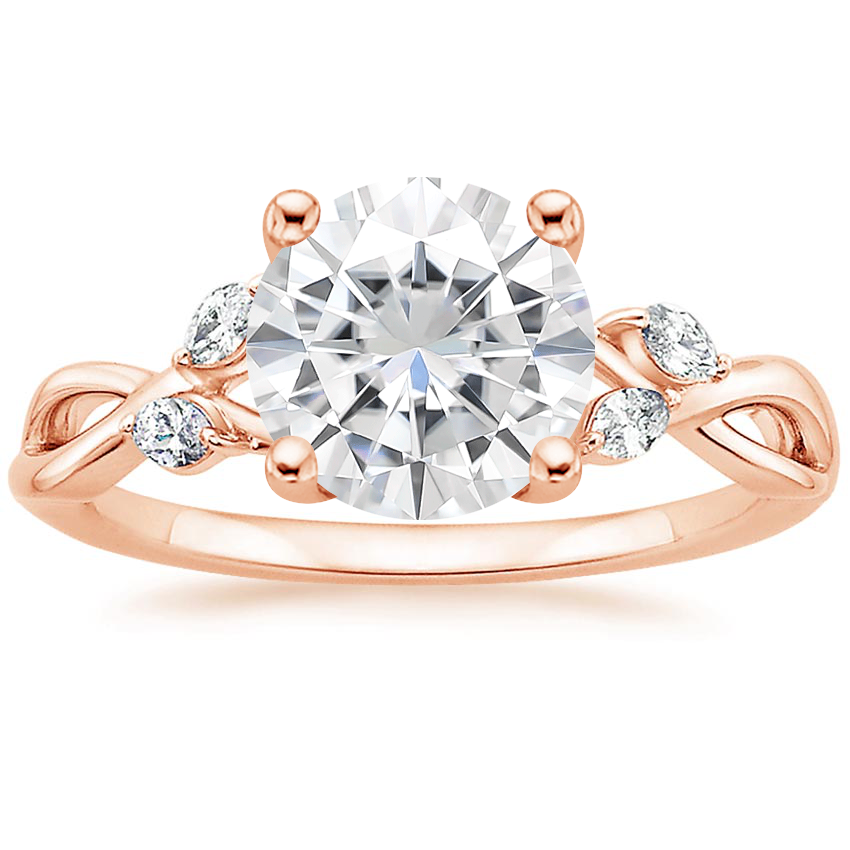 Moissanite Willow Diamond Ring (1/8 ct. tw.) in 14K Rose Gold