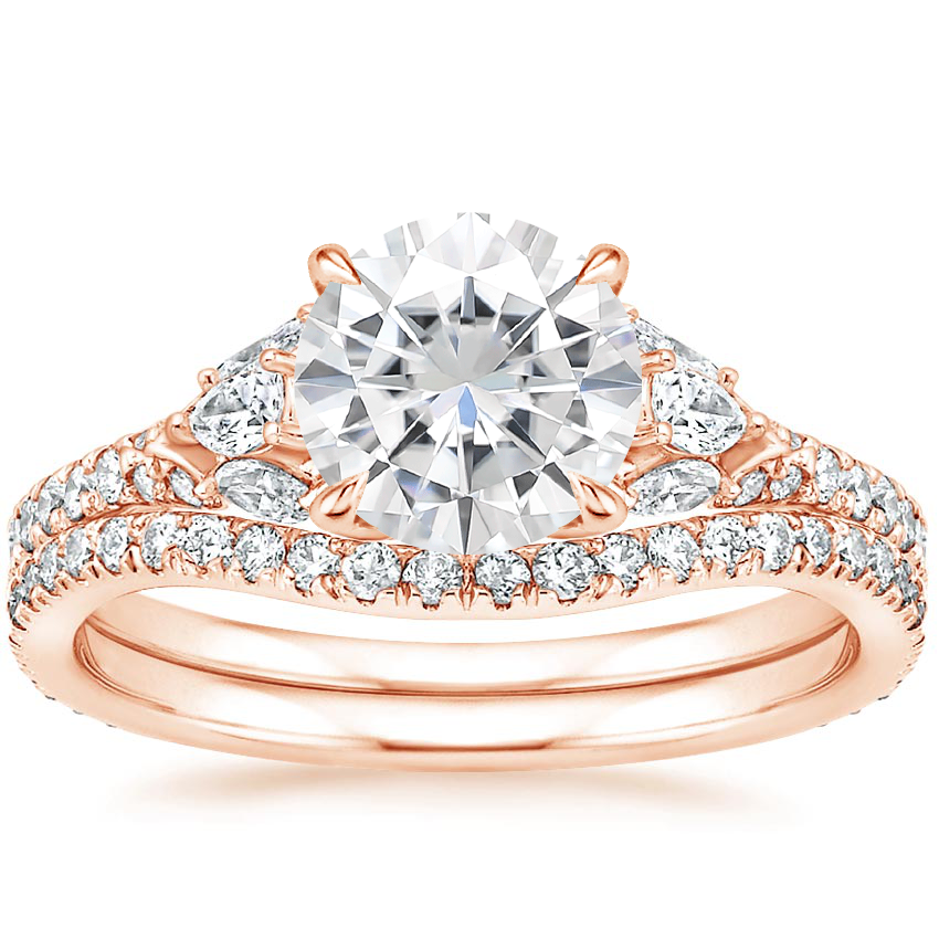 14KR Moissanite Ava Diamond Bridal Set (3/4 ct. tw.), top view