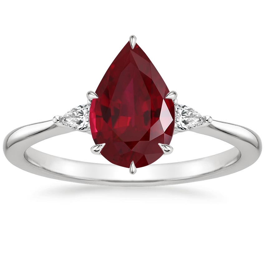 Platinum Aria Three Stone Diamond Ring (1/10 ct. tw.), large top view