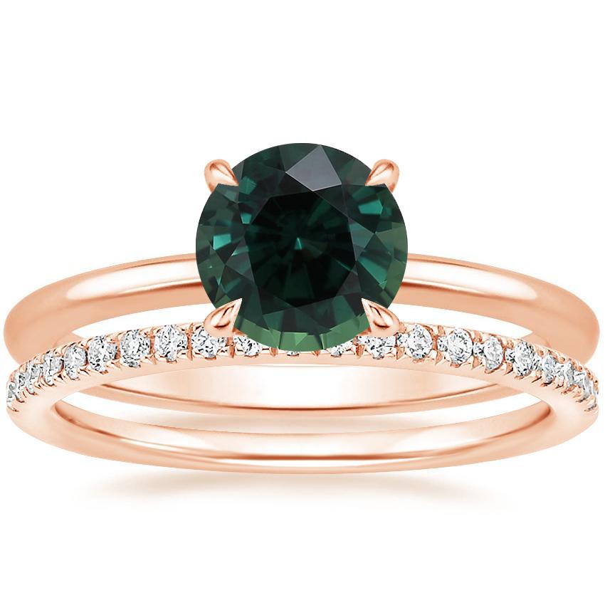 14K Rose Gold Secret Halo Diamond Ring with Ballad Diamond Ring (1/6 ct. tw.)