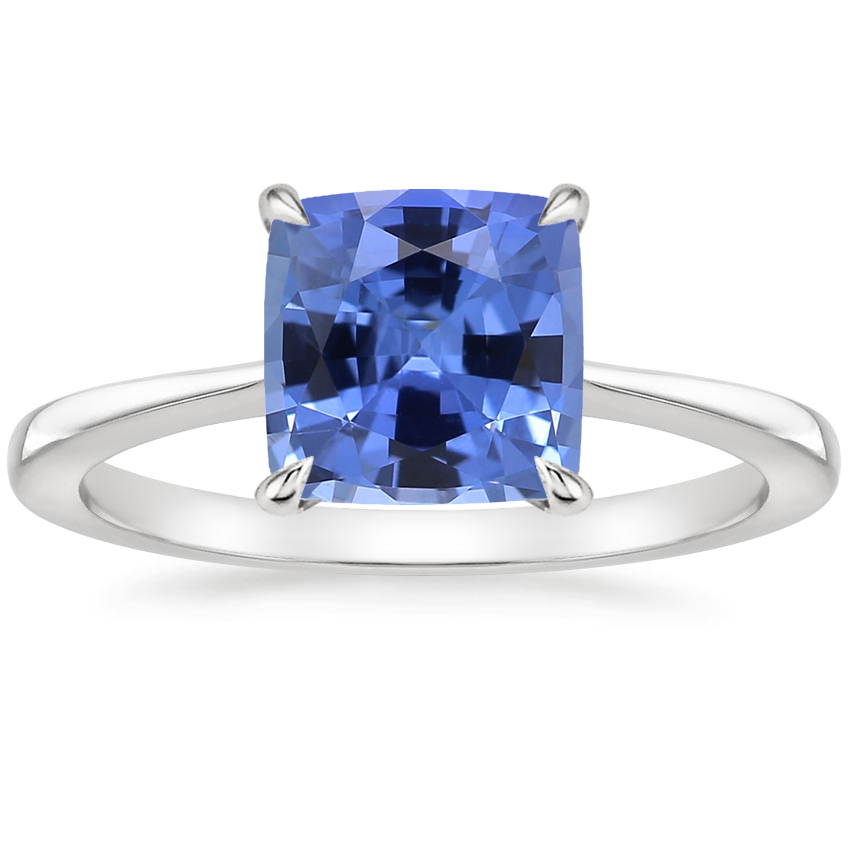 18K White Gold Elle Solitaire Ring, large top view