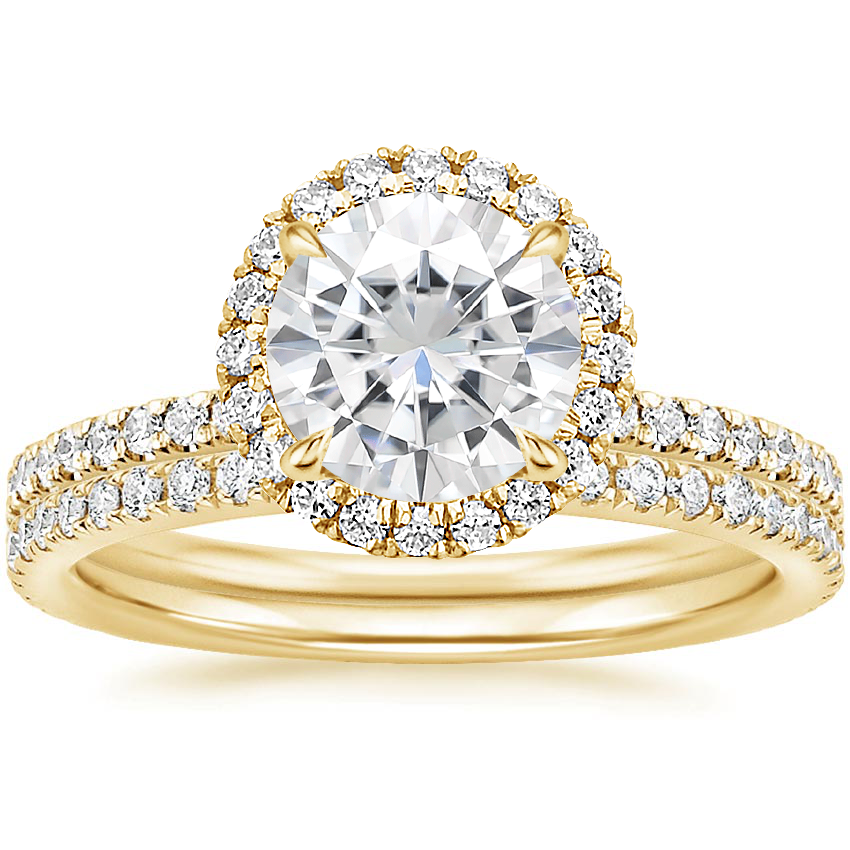 18KY Moissanite Waverly Diamond Bridal Set (2/3 ct. tw.), top view
