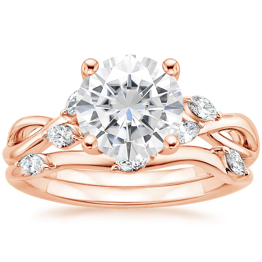 14KR Moissanite Willow Bridal Set (1/4 ct. tw.), top view