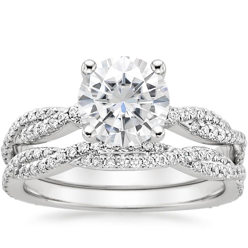 18KW Moissanite Petite Luxe Twisted Vine Bridal Set (1/2 ct. tw.), top view
