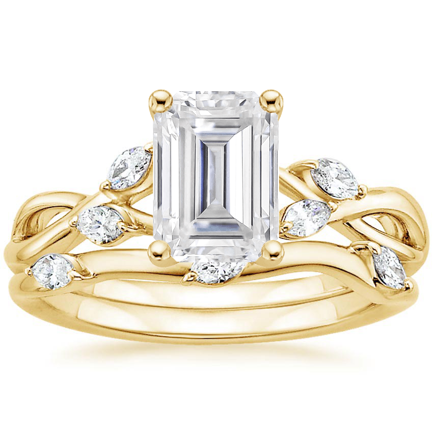 18KY Moissanite Willow Bridal Set (1/4 ct. tw.), top view