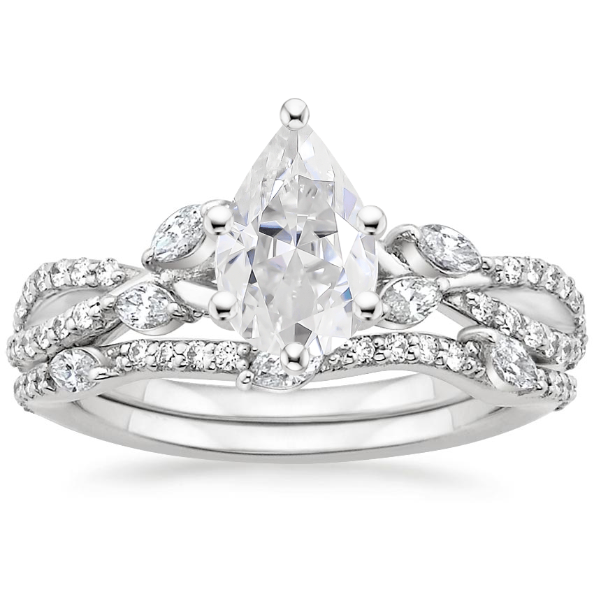 18KW Moissanite Luxe Willow Bridal Set (1/2 ct. tw.), top view