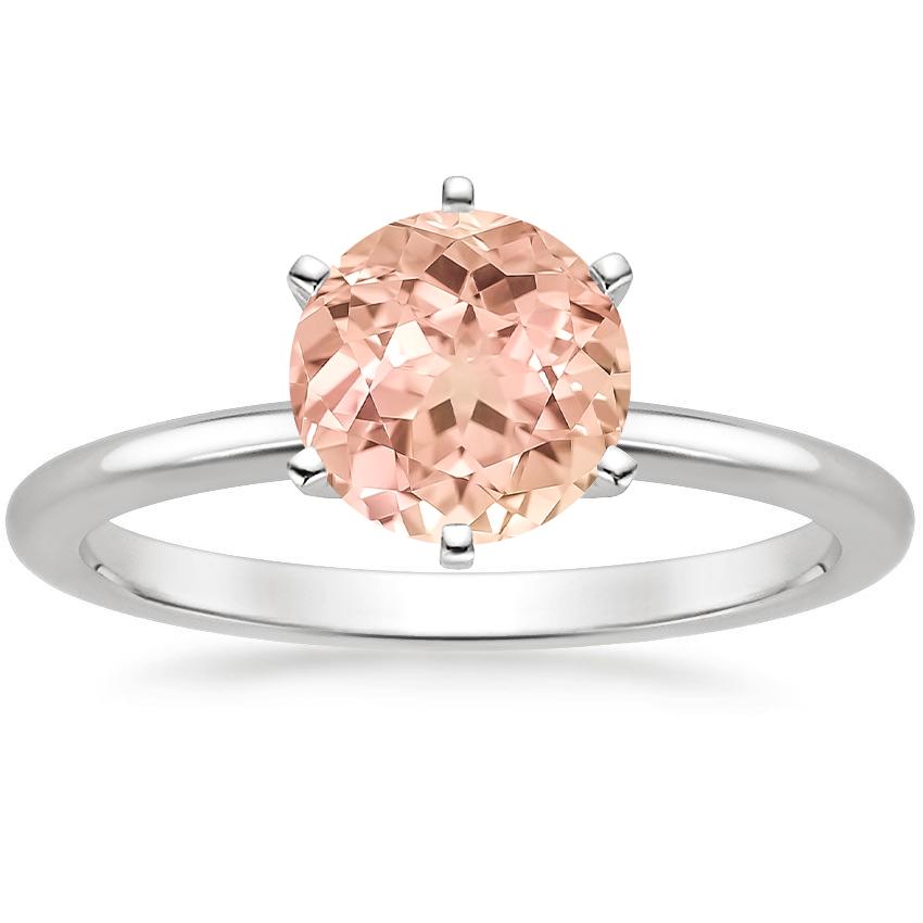 Lab Grown Sapphire Six-Prong Petite Comfort Fit 1.5mm Solitaire Ring in 18K White Gold