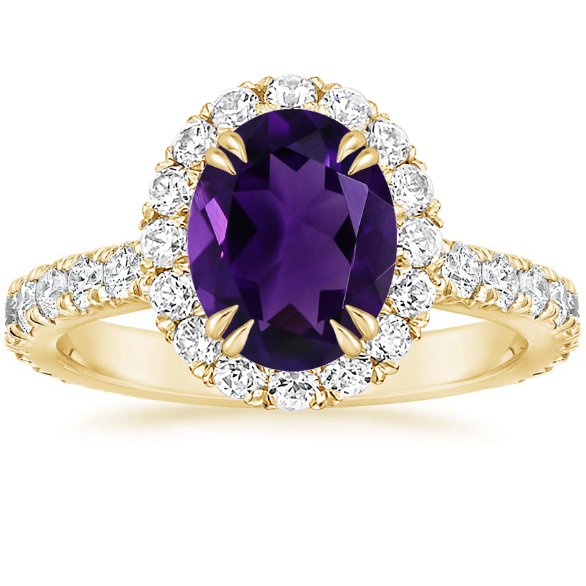 18K Yellow Gold Sienna Halo Three-Quarter Coverage Diamond Ring (3/4 ct. tw.), large top view