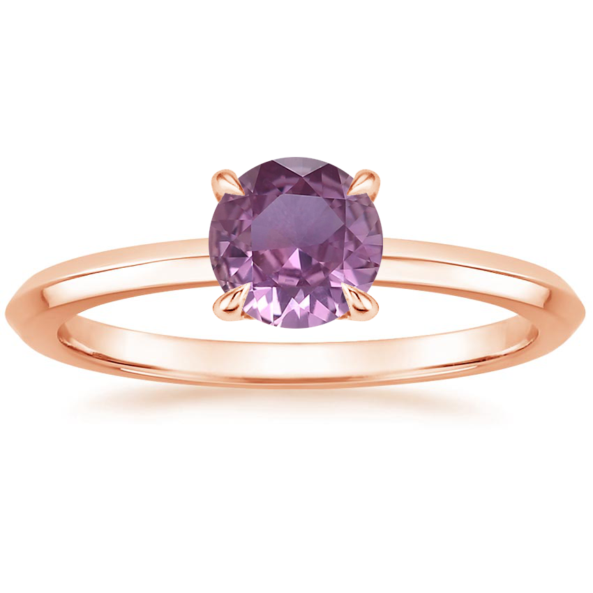14K Rose Gold Hazel Solitaire Ring, large top view
