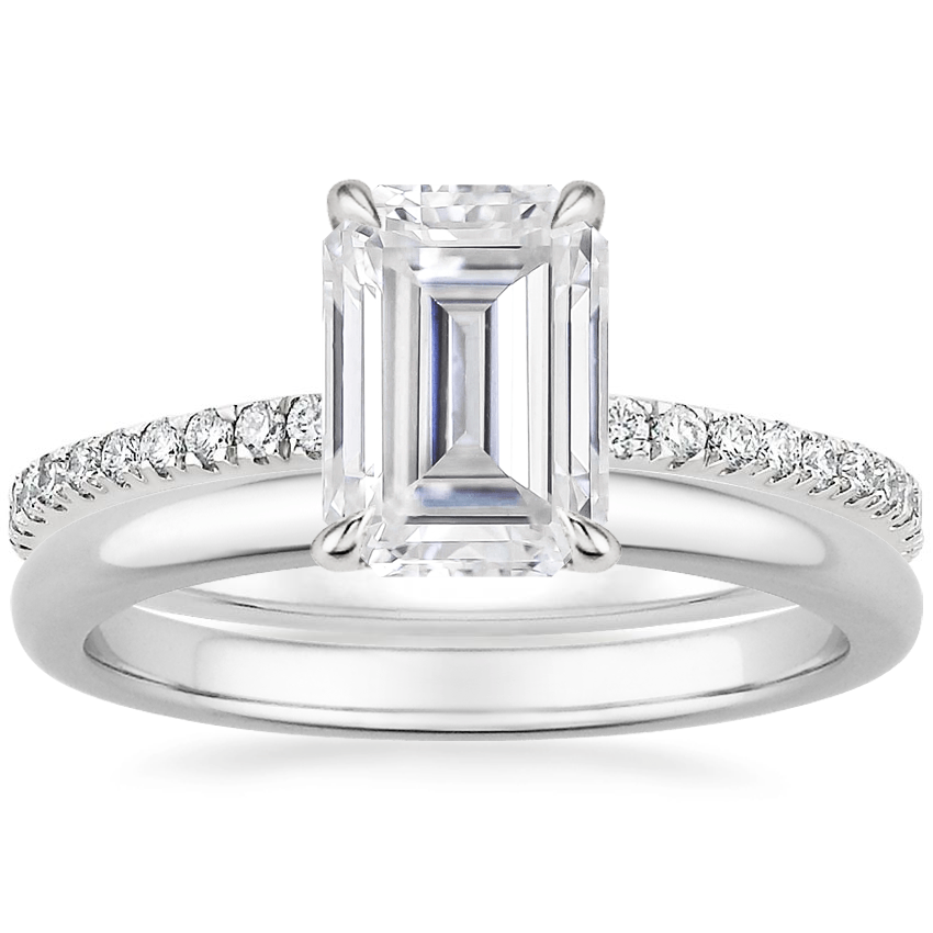 18K White Gold Luxe Viviana Diamond Ring (1/3 ct. tw.) with 2mm Comfort Fit Wedding Ring