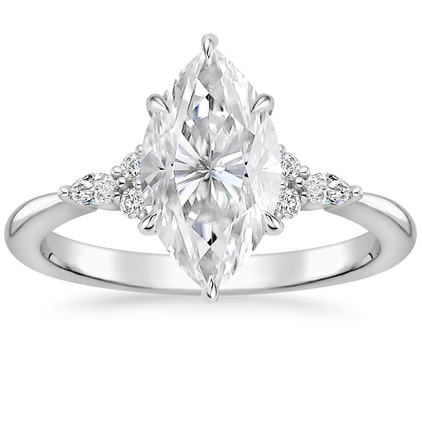 18K White Gold Nadia Diamond Ring, large top view