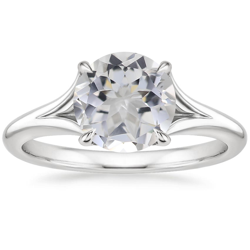 18K White Gold Reverie Solitaire Ring, large top view
