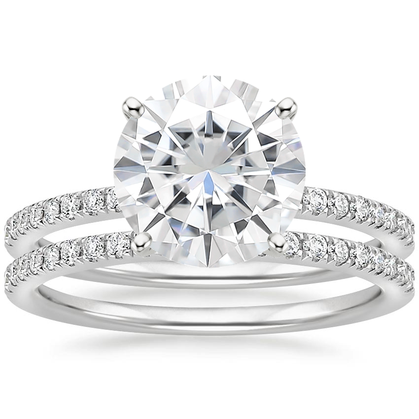 18KW Moissanite Ballad Diamond Bridal Set (1/3 ct. tw.), top view