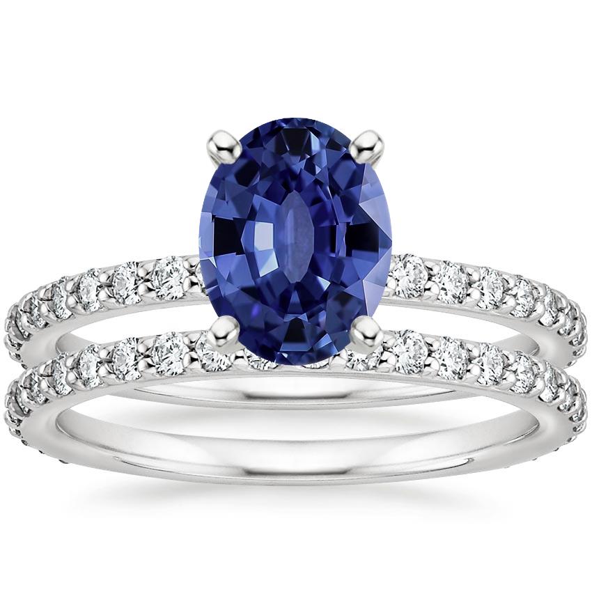 PT Sapphire Luxe Petite Shared Prong Diamond Bridal Set (3/4 ct. tw.), top view