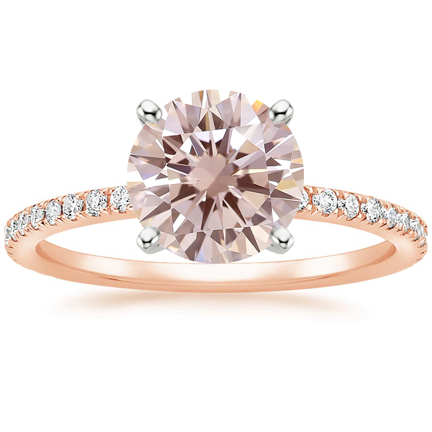 14K Rose Gold Ballad Three-Quarter Coverage Diamond Ring (1/4 ct. tw.), large top view