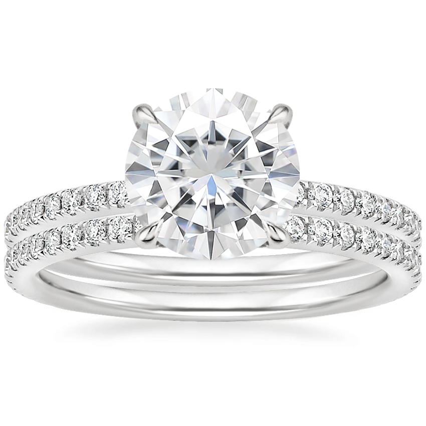 18KW Moissanite Luxe Ballad Perfect Fit Diamond Bridal Set, top view