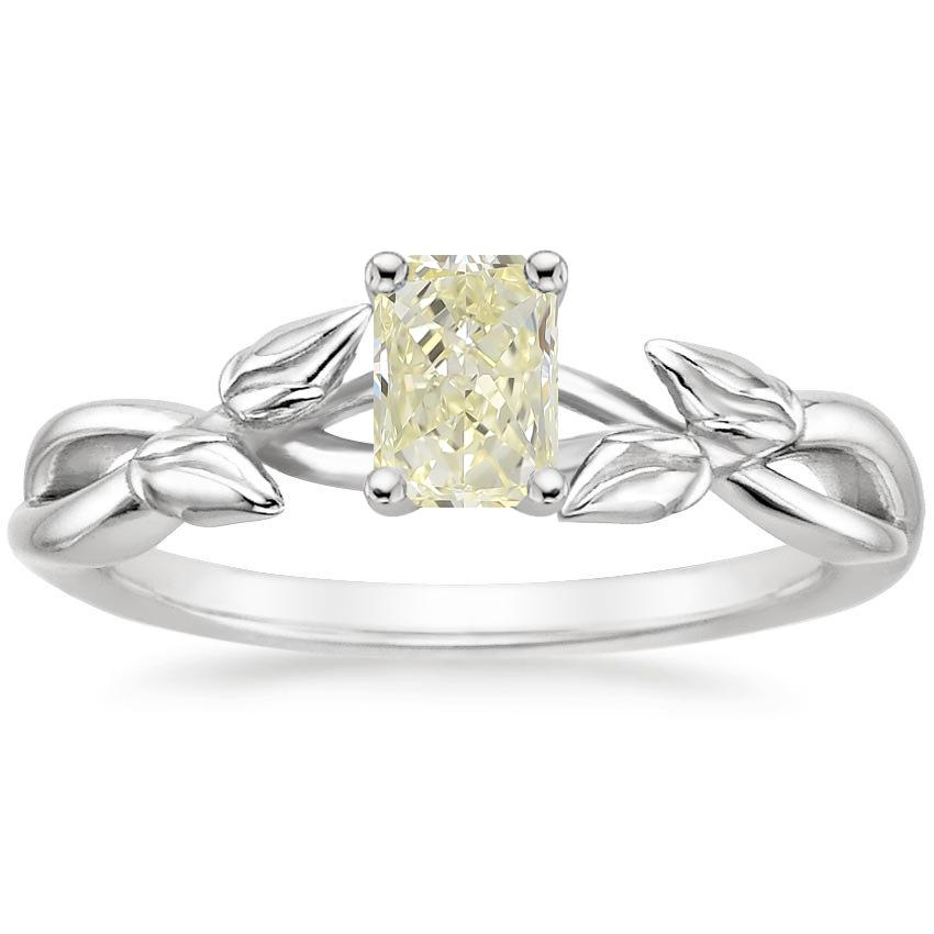 Platinum Budding Willow Solitaire Ring, large top view