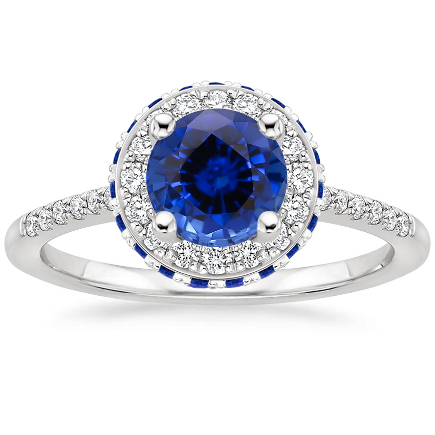 Sapphire Circa Diamond Ring with Sapphire Accents (1/4 ct. tw.) in 18K White Gold