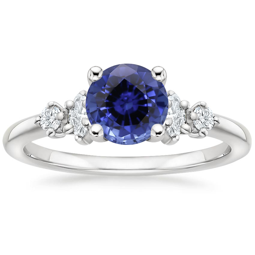 Sapphire Miroir Diamond Ring in 18K White Gold