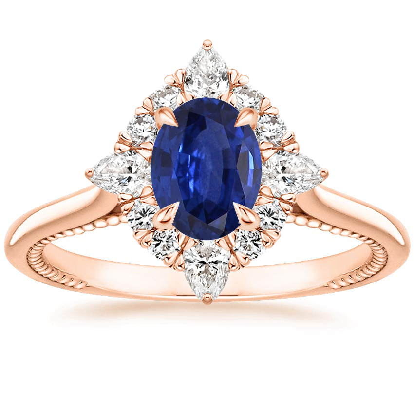 Sapphire Dahlia Diamond Ring (1/3 ct. tw.) in 14K Rose Gold