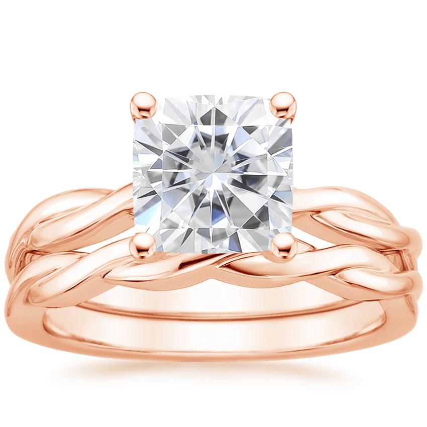 14KR Moissanite Twisted Vine Bridal Set, top view