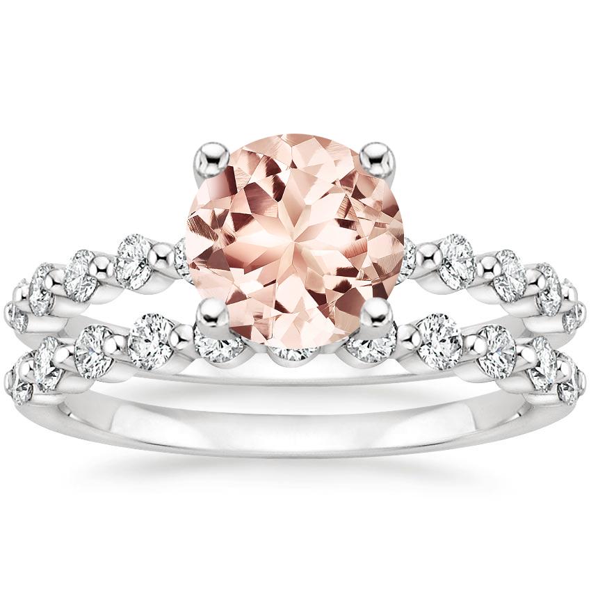 PT Morganite Marseille Diamond Bridal Set (1/2 ct. tw.), top view