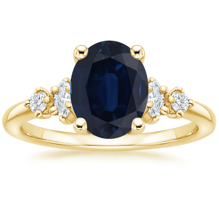 18K Yellow Gold Miroir Diamond Ring, large top view