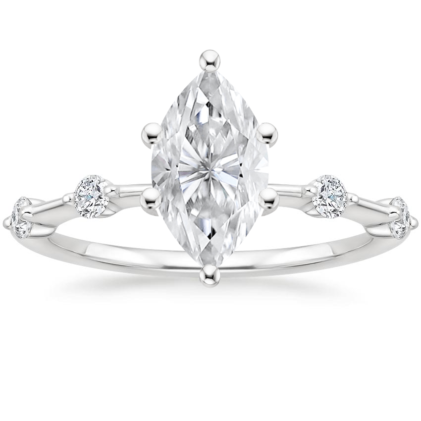 Platinum Aimee 1.4mm Diamond Ring, large top view