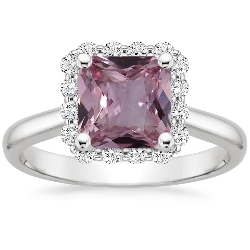 18K White Gold Lotus Flower Halo Diamond Ring (1/4 ct. tw.), large top view