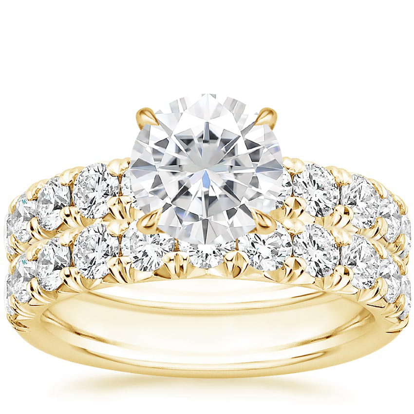 18KY Moissanite Ellora Diamond Bridal Set, top view