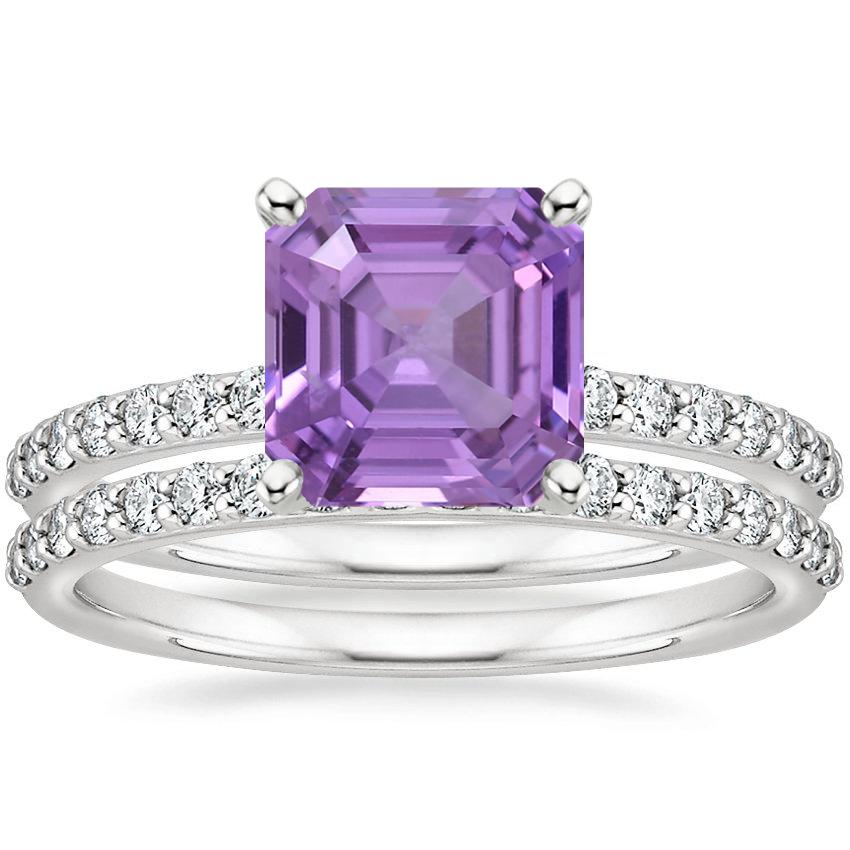 18K White Gold Petite Shared Prong Bridal Set (1/2 ct. tw.)