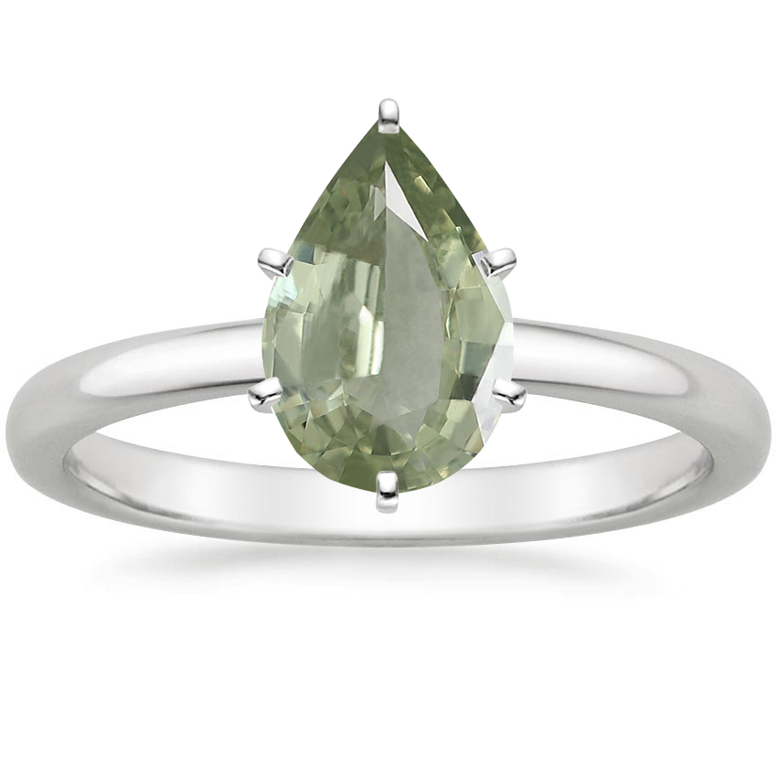 18K White Gold Comfort Fit 2mm Solitaire Ring, large top view