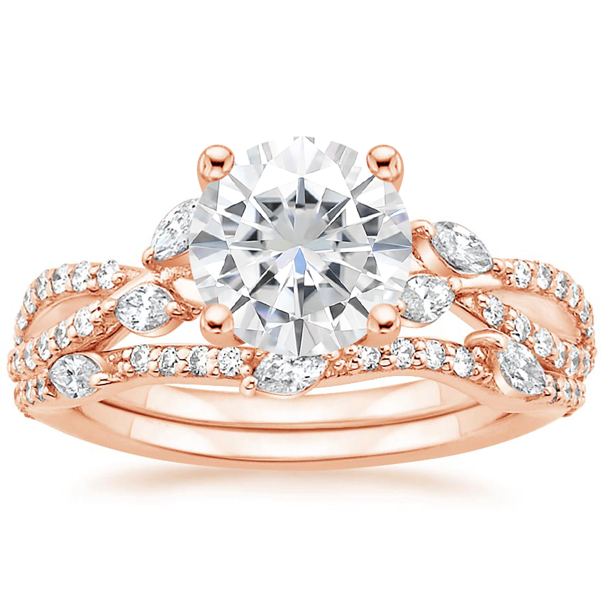 14KR Moissanite Luxe Willow Bridal Set (1/2 ct. tw.), top view