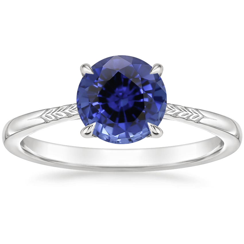 Sapphire Laurel Ring in Platinum