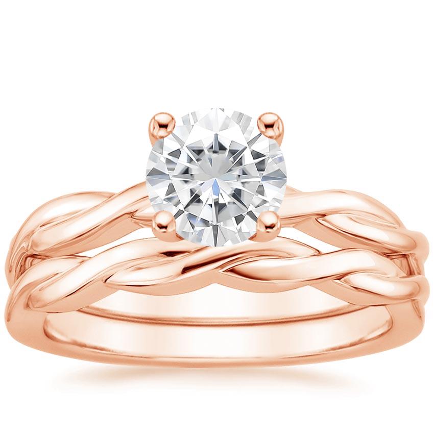 14KR Moissanite Twisted Vine Bridal Set, top view