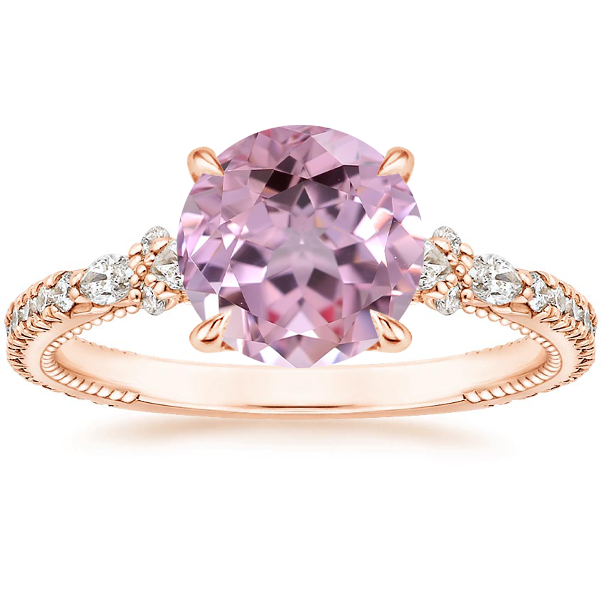 14K Rose Gold Primrose Diamond Ring, large top view