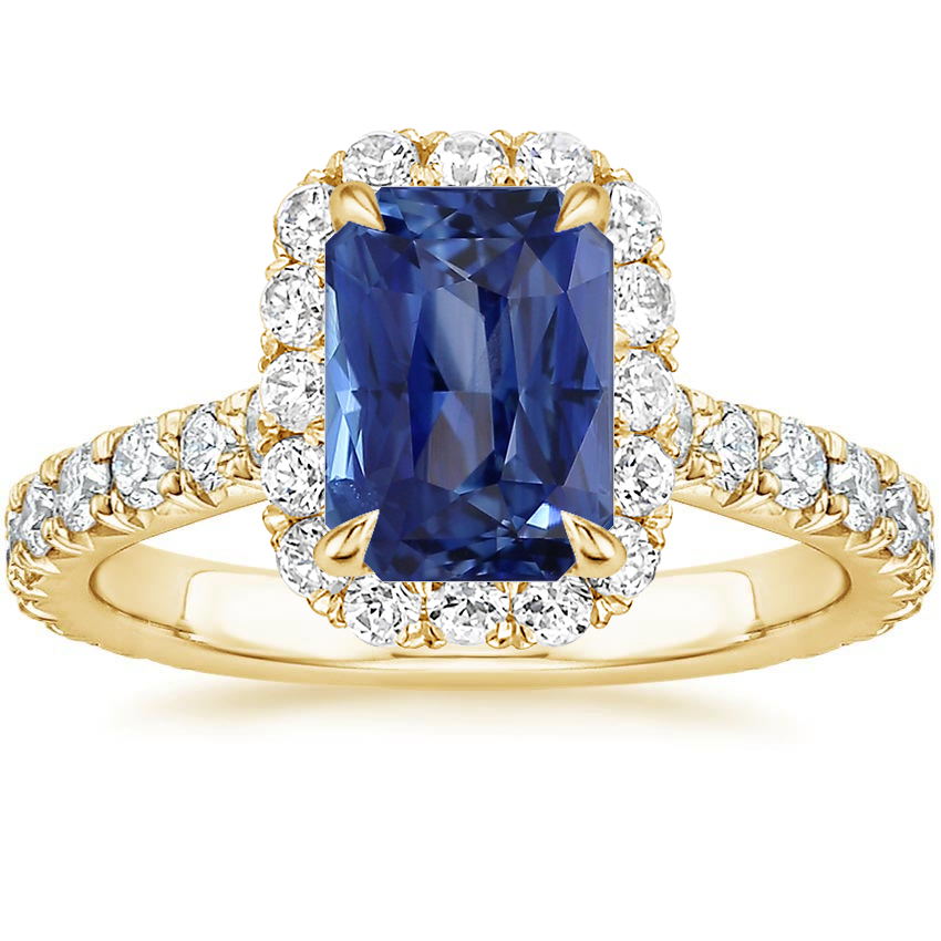 18K Yellow Gold Estelle Halo Diamond Ring (3/4 ct. tw.), large top view