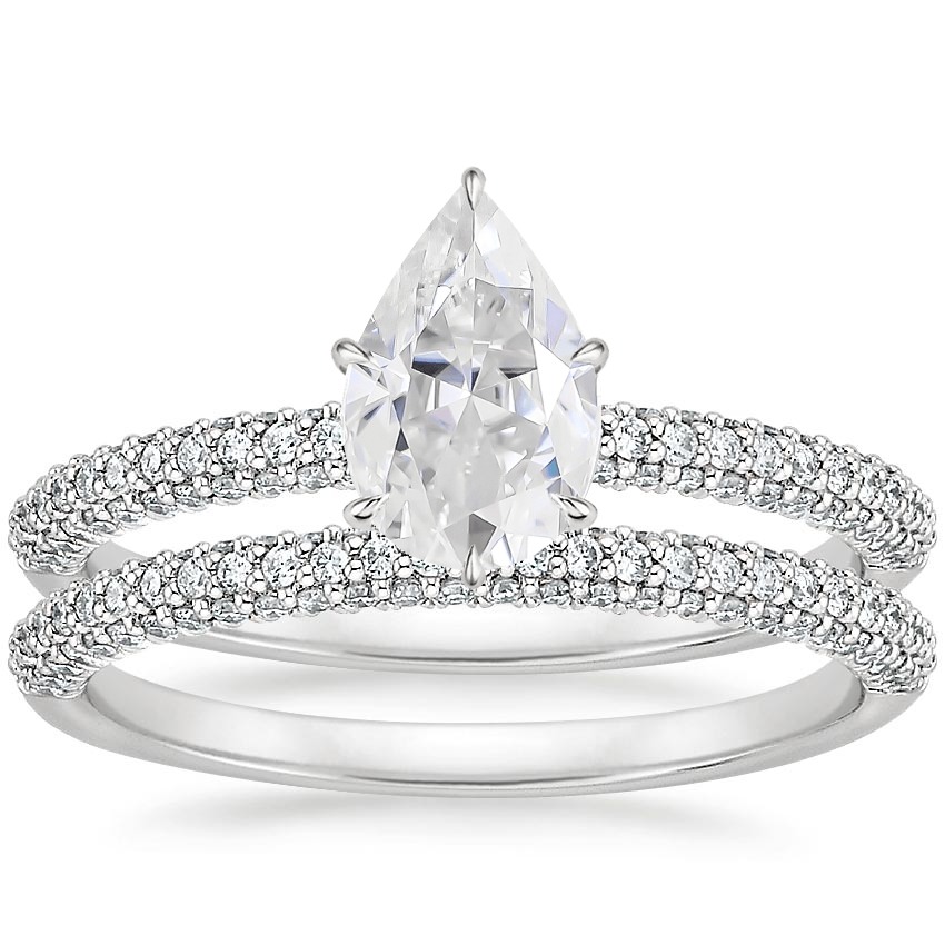 18KW Moissanite Valencia Diamond Bridal Set (5/8 ct. tw.), top view