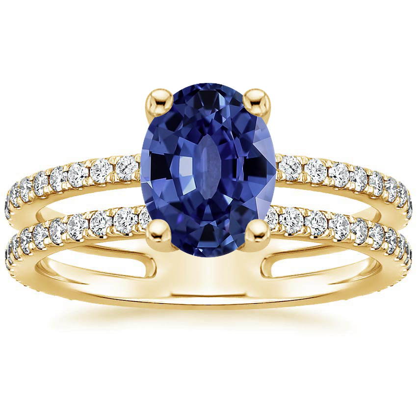 Yellow Gold Sapphire Linnia Diamond Ring (1/2 ct. tw.)